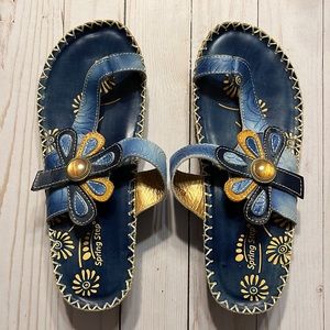 Spring Step Floral sandals leather colorful 38